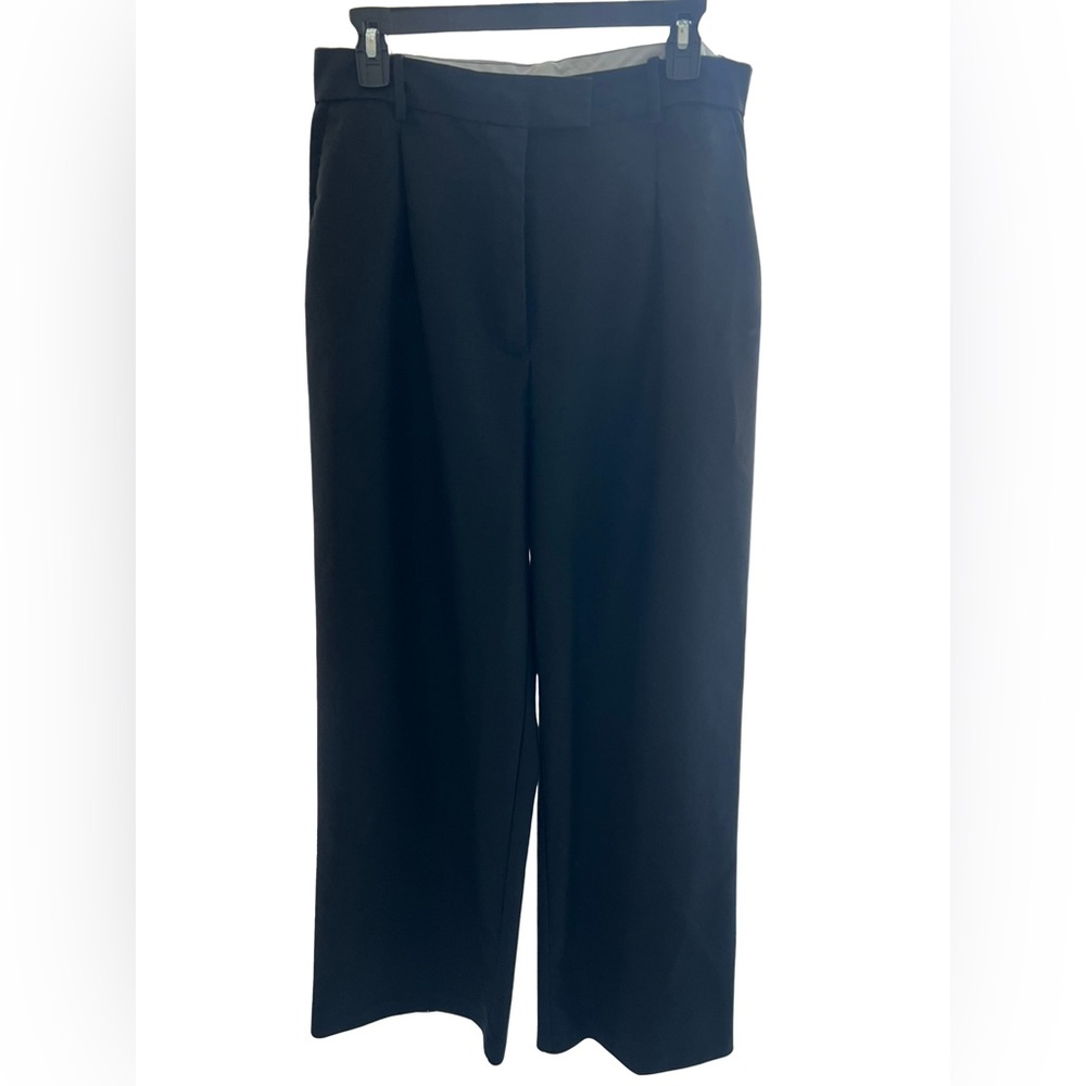 Zara Pleated Wide Leg Black Pants XL